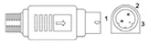 Power-Mini Din male 3Pin molding outline