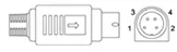 Power-Mini Din male 4Pin molding outline