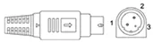 Power-Mini Din male 3Pin assembly lock type outline