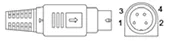 Power-Mini Din male 4Pin assembly lock type outline