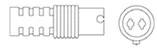 Interchangeable connector 2Pin outline