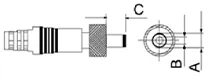 DC plug with screw outline